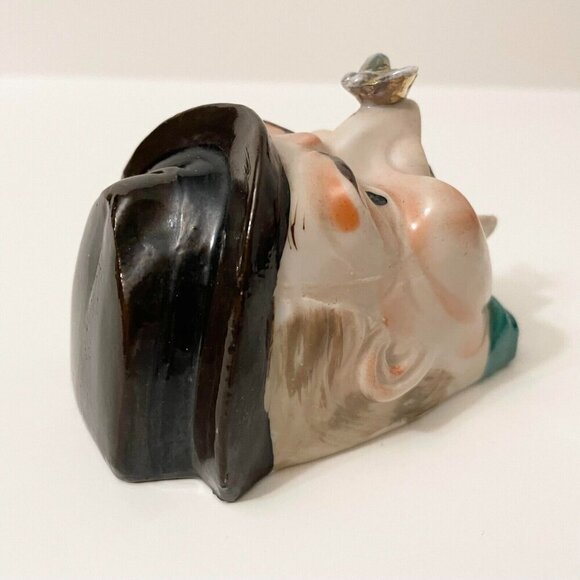 Vintage Man with Open Mouth Fly on Nose Ceramic Ashtray Flaws - Picture 9 of 16
